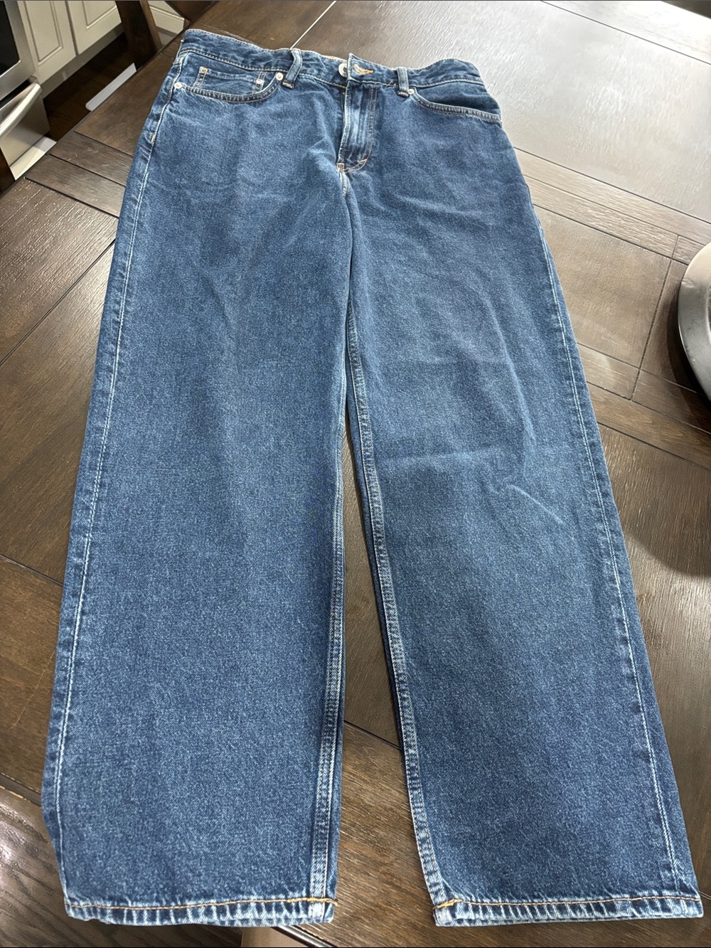 H&M Men's Relaxed Wide-Leg Blue Jeans